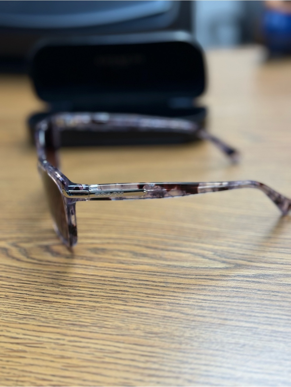Coach Women's Purple Tortoiseshell Sunglasses - Picture 2 of 6